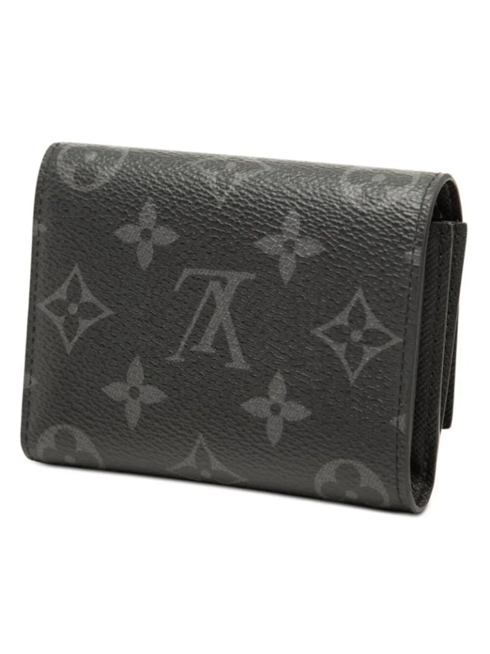 Louis Vuitton Monogram Eclipse Victor Wallet Trifold Black Gray Leather